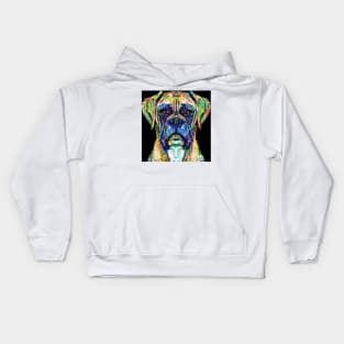 BOXER watercolor and ink portrait Kids Hoodie